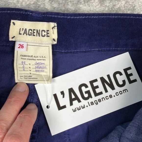 NWT L’Agence Sada High Rise Cropped Slim Jeans in Stargazer Purple Sz 26 - Picture 6 of 8